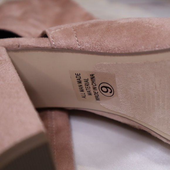 Peep Toe Over the Knee Suede Pink Boots Size 6 - Picture 5 of 16